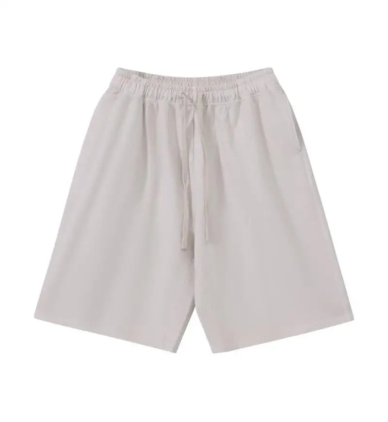 12 Colors 100% Cotton Men's and Women's Same Pull Rope High Waist Loose Fashion Casual Oversize Shorts sweatpants