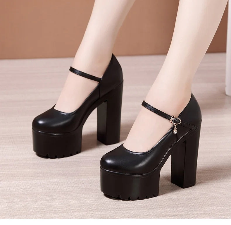 15cm Small Size 32-43 Fashion Red Silver White Wedding Shoes Women Pumps 2026 Fall Block High Heels Shoes Platform Model Partry