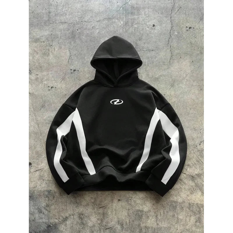 The new men's hooded sweatshirt for Spring and Autumn 2025 is casual fashionable and comfortable with 3D pattern printing BAZAARHUBO