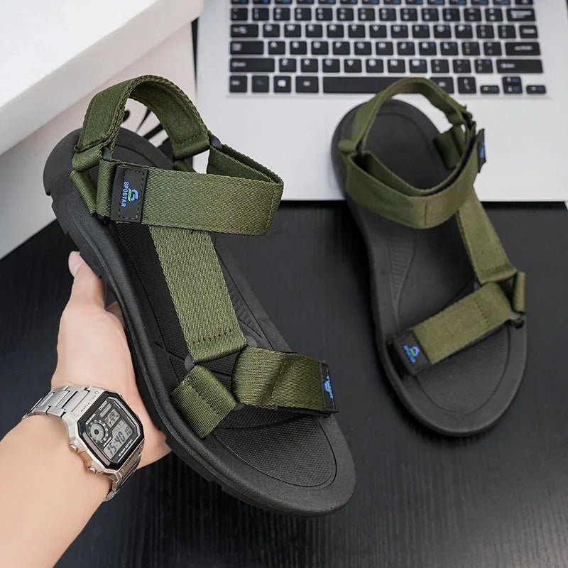 Men Summer New 2026 Casual Sports Sandals Outdoor Anti-slip Wear-resistant Soft-soled Slip-On Breathable Waterproof Beach Shoes