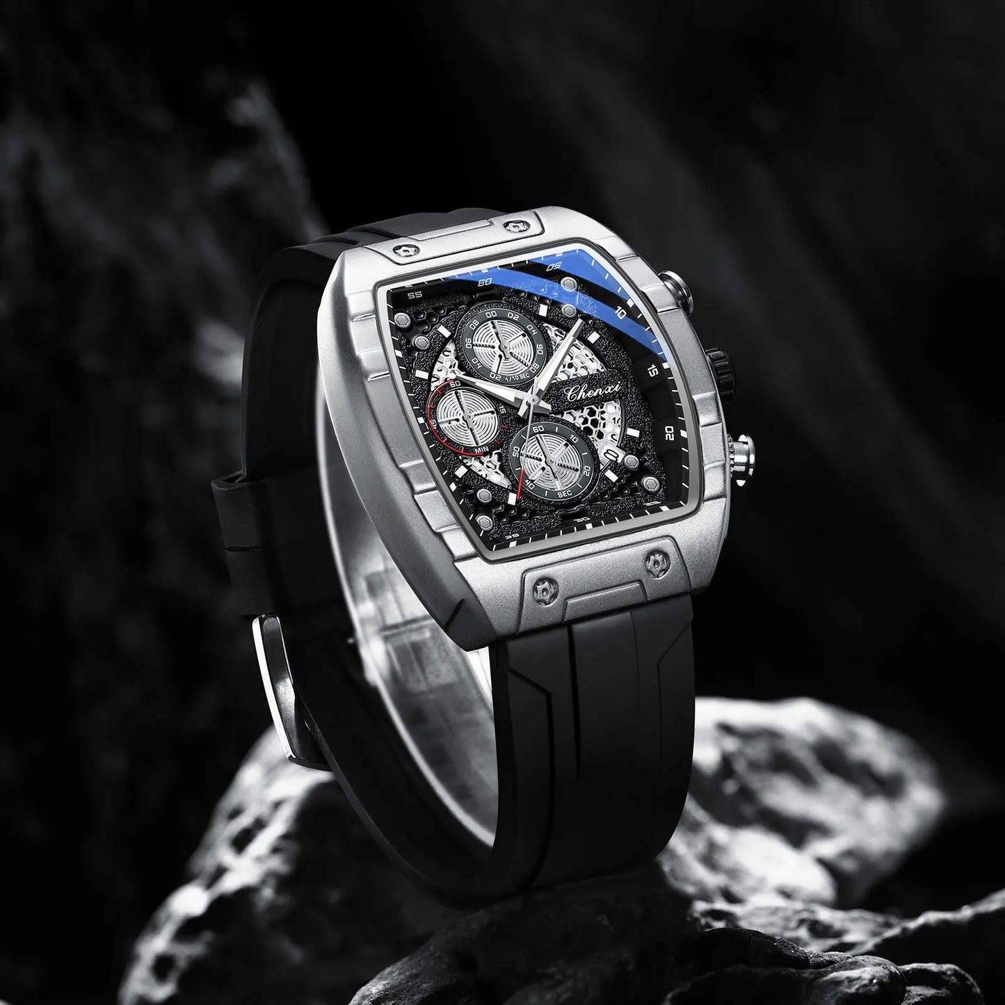 CHENXI 941 Sport Multifunction Military Men Silicone Quartz Wristwatch Male Luminous Waterproof Clock Watches Relogio Masculino