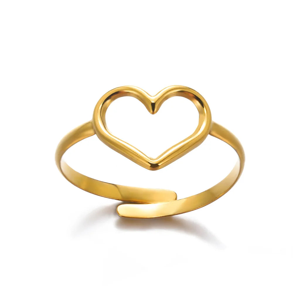Zircon Moon Star Rings For Women Stainless Steel Glowing Moon Star Adjustable Finger Ring Aesthetic Wedding Jewelery Gift Femme