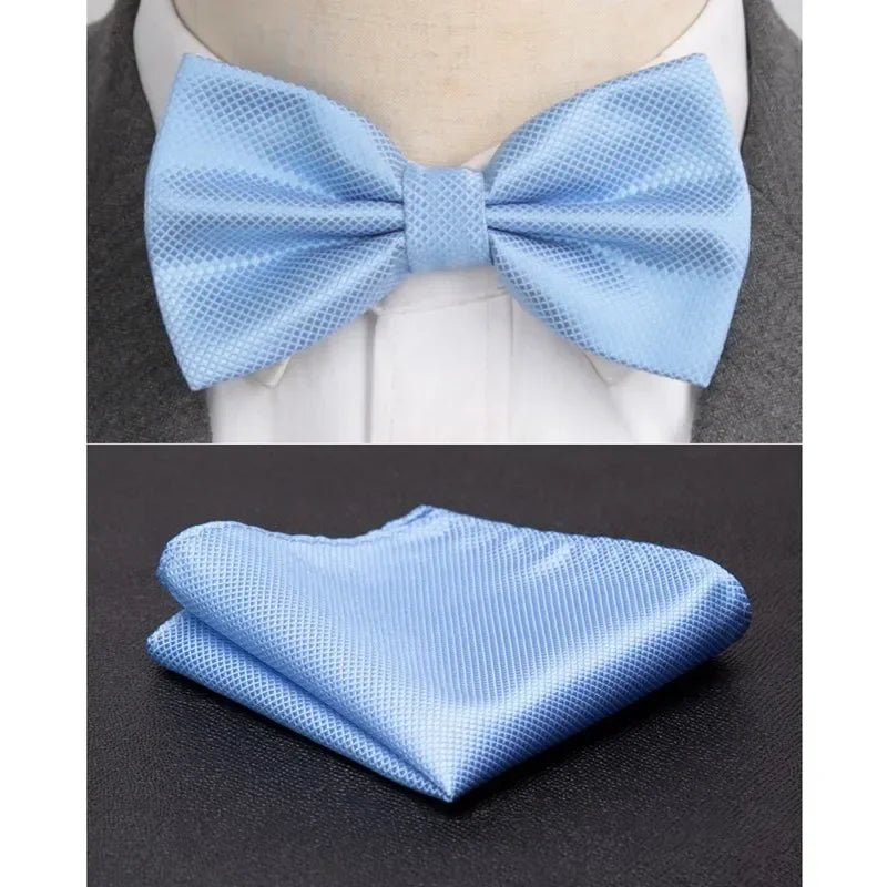 Men Bowtie Cravat Set Solid Fashion Butterfly Party Wedding Bow Ties Girls Formal Dress Tie Mens Bowknot Fashion Accessories BAZAARHUBO