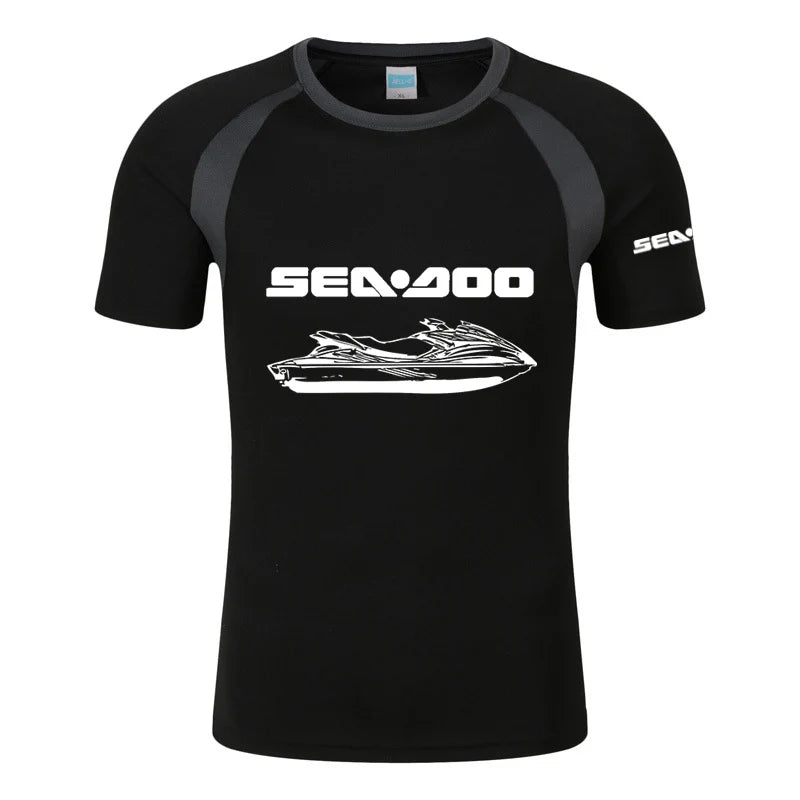 Sea Doo Seadoo Moto Men's New Printed Fashionable Summer T-shirt Cotton Raglan Short Sleeve Round Neck Streetwear Tops Clothing