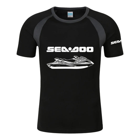 Sea Doo Seadoo Moto Men's New Printed Fashionable Summer T-shirt Cotton Raglan Short Sleeve Round Neck Streetwear Tops Clothing