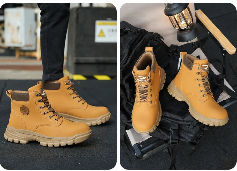 Men Protective Boots Steel Toe Shoes Anti-Smash Anti-Puncture Work Boots Safety Shoes Indestructible Winter Boots Waterproof
