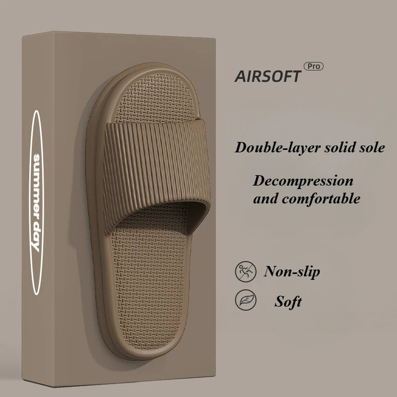 Brand Couple Home Simple Slippers EVA Soft Sole Light Slippers Bathroom Non-slip Slides Men's Outdoor Sandals Zapatillas De Casa
