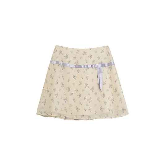 2026 New Skirt Summer Idyllic Small Floral High Waist Exquisite A-sub Short Skirt