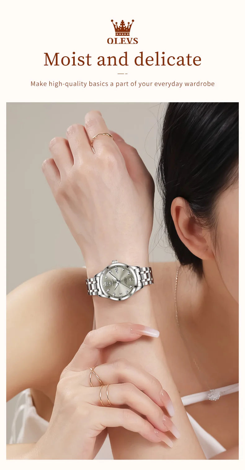 OLEVS 9946 Automatic Woman Watch Fashion Simplicity Ladies Watches Auto Date Waterproof Luminous Women's Mechanical Wristwatches