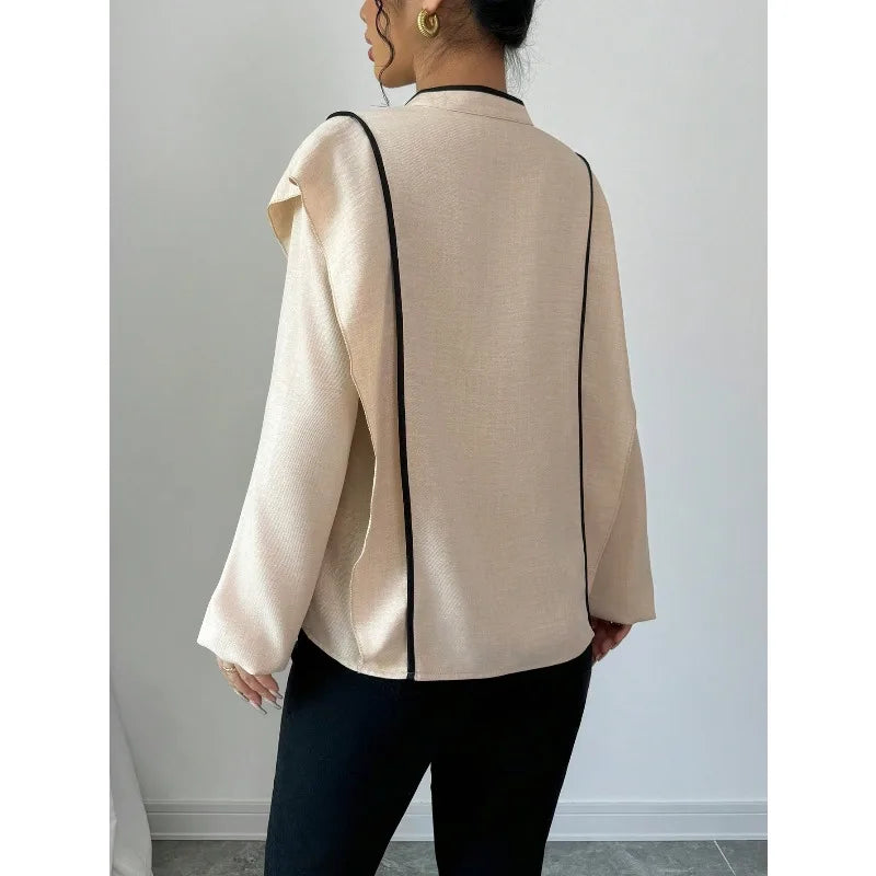fashion Europe America Features Chinese Knot Design Long-sleeved Ethnic Style Which Casual The New Cross-border Women Shirt