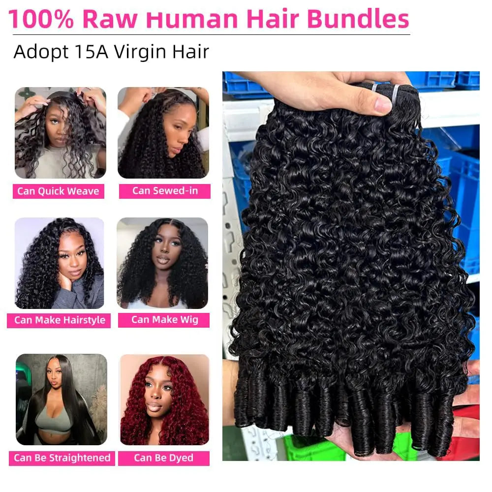 Burmese Curly Human Hair Bundles 15A Virgin Human Hair Bundles Double Drawn Vietnamese Hair Extension Raw Hair Bundles