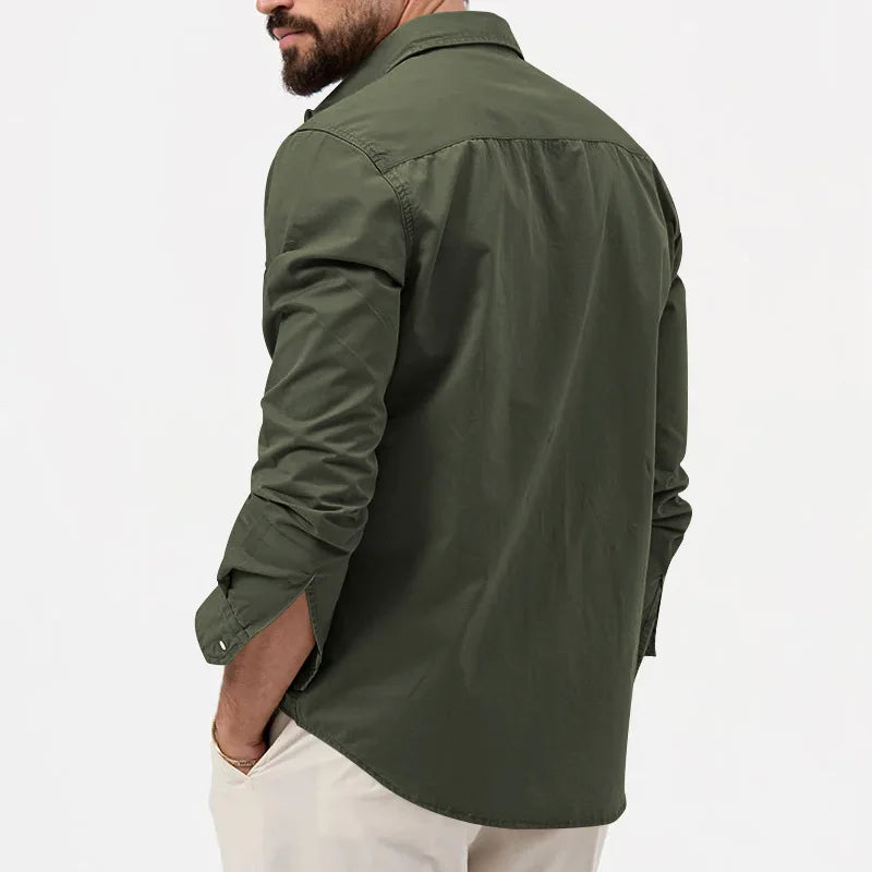 Men's Fashionable Coat - Spring/Autumn Season - Slim Fit Style - Retro Design - Casual Button-Up Coat - Long-Sleeved Outerwear