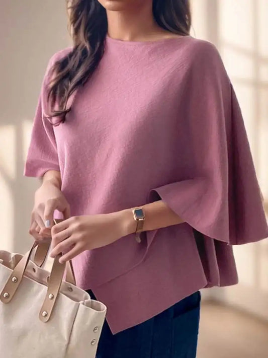 ZANZEA Women Fashion Blouse Chic 3/4 Sleeve Ruffle Hem Top Shirt 2025 Summer Round Neck Loose Blusa Elegant Irregular Work Tunic
