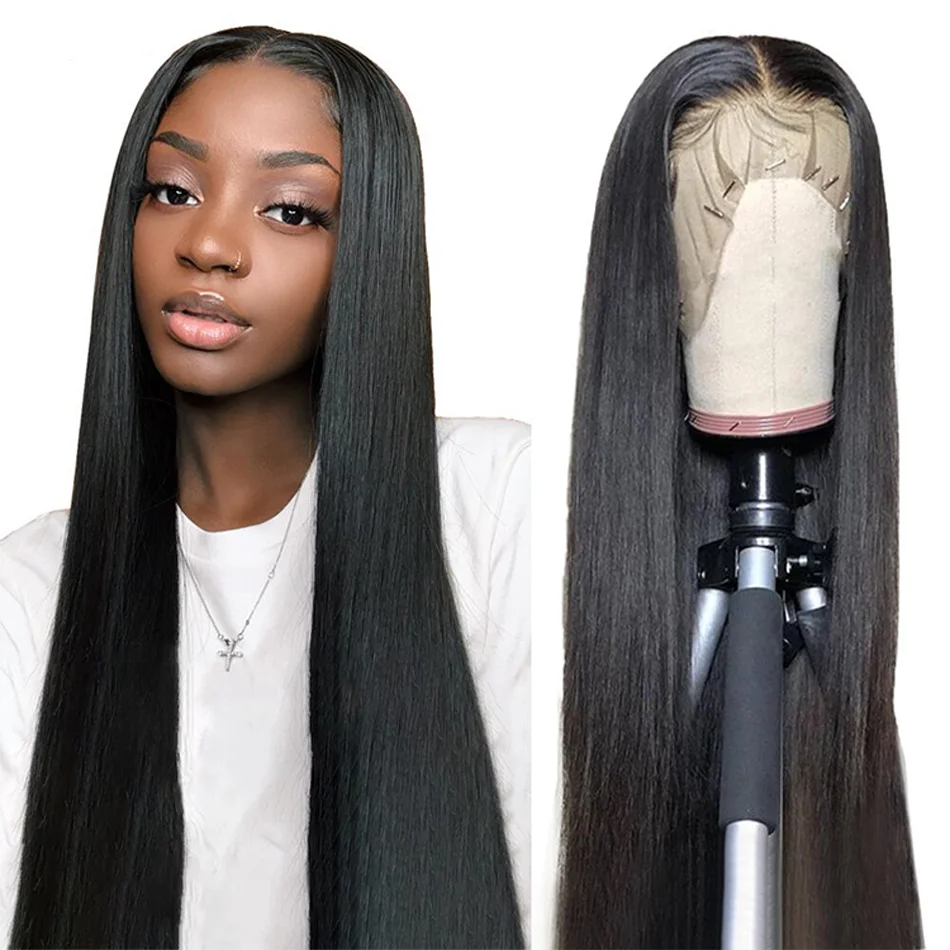 Peruvian Bone Straight Human Hair Wigs 13x4 Full Transparent Lace Frontal Wigs for Women Lace Front Human Hair Wigs Pre Plucked