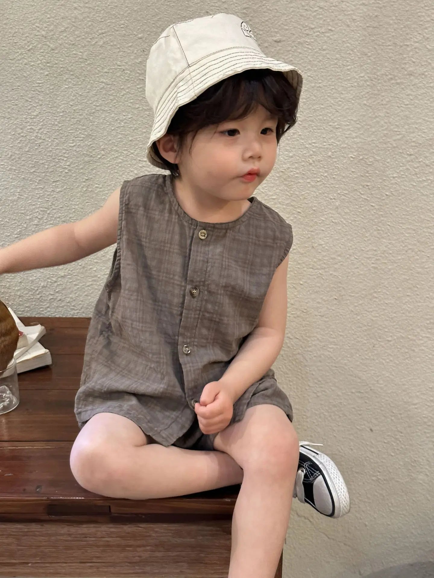 2026 Summer Kids Clothing Set Boys Vest and Shorts 2 Pcs Suit Korean Style Casual Girls Clothes Set Unsex Children Outfit