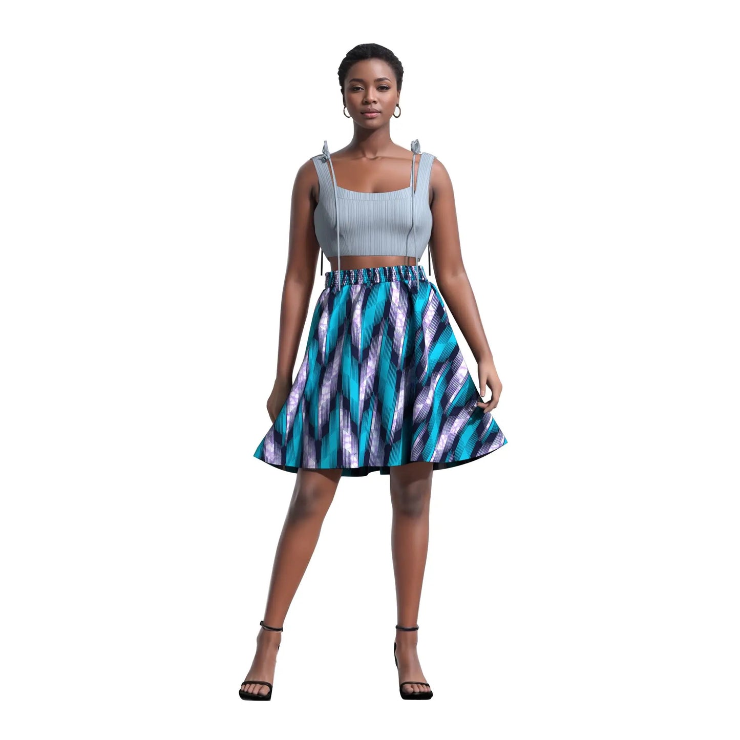 African Women's Skirt Knee Length Stretch High Waist Skirt African Print Ankara Women Lady Traditional Party Clothing WY11051