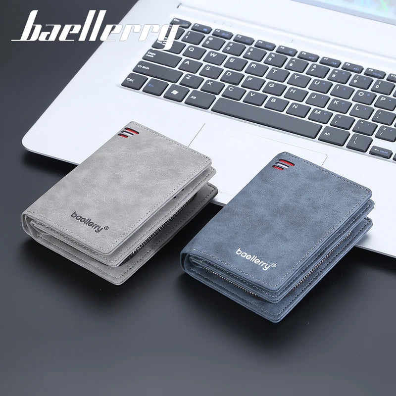 Baellerry New Men Wallets High Quality Brand Card Holder Short Male Purses Zipper Coin Pocket Large Capacity Men's Wallet