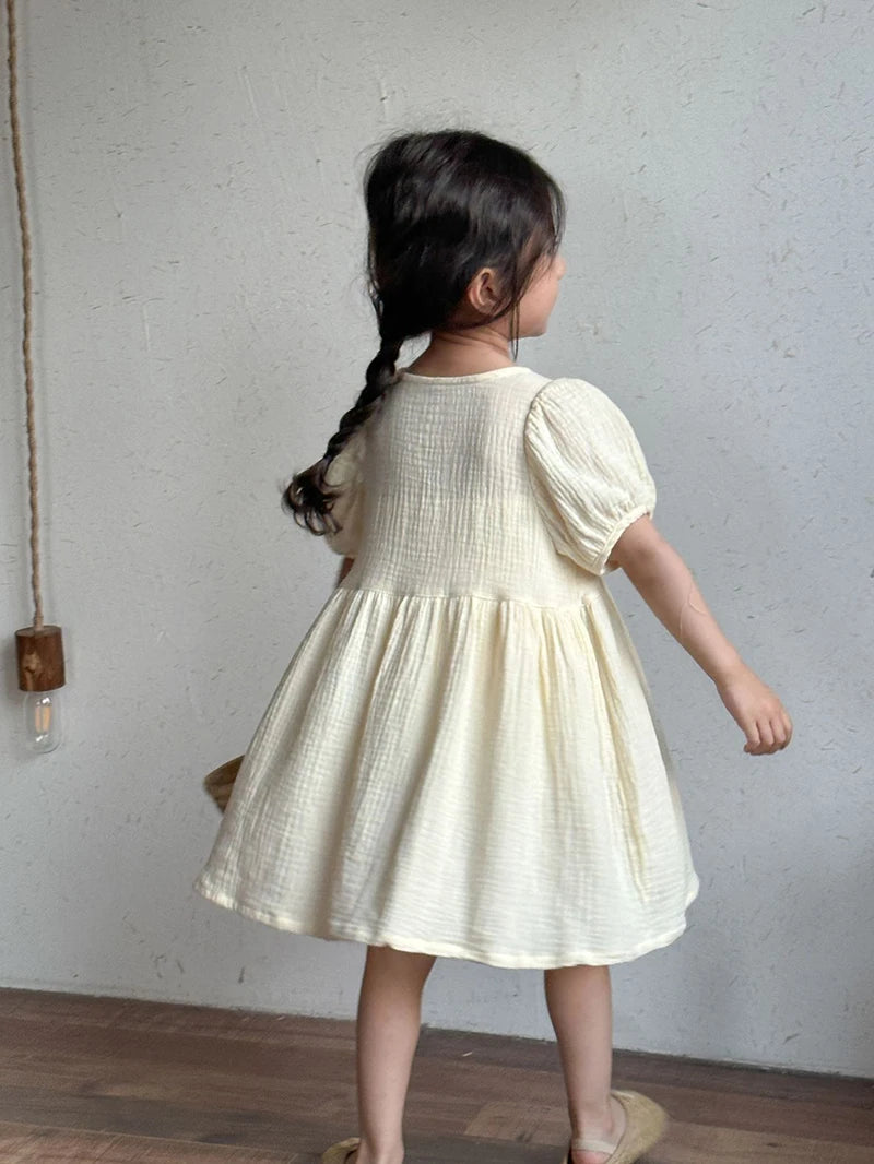 Children's Summer Clothing Set Boys' Short Sleeve Shirt Shorts 2pcs Casual Suit Girls' Solid Color Dress Sister Brother Outfit