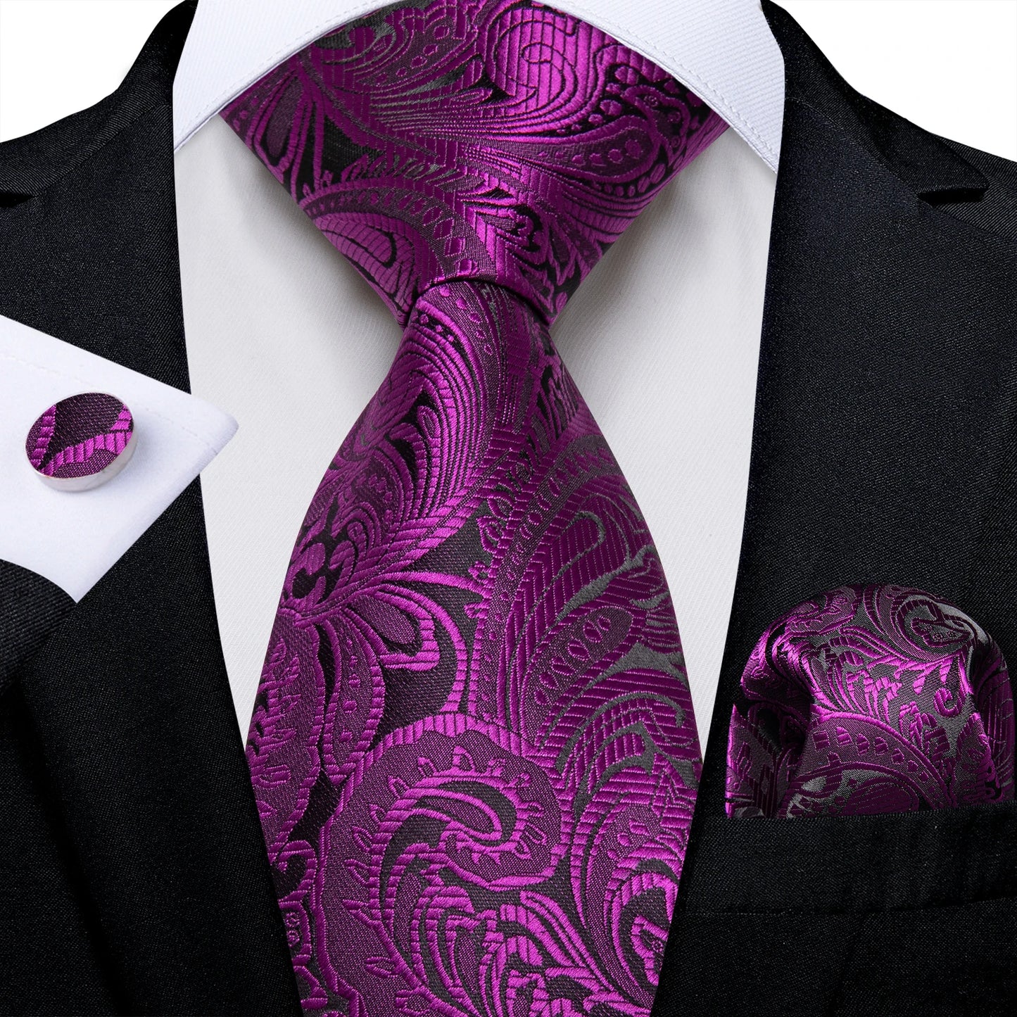 Dark Red Plaid Silk Ties for Men Classic 8cm Business Wedding Party Accessories Pocket Square Cufflinks Gift DiBanGu Dropship BAZAARHUBO
