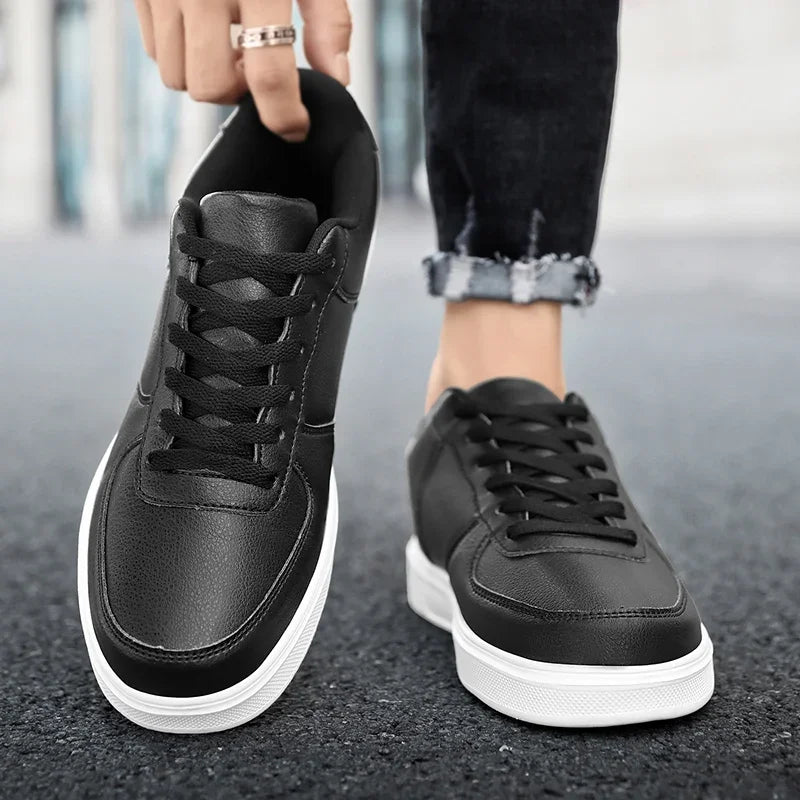 Size 50 Fashion Leather Men White Sneakers Classic Casual Shoes Outdoor Walking Shoes Couple Footwear Oversized 49 Board shoes