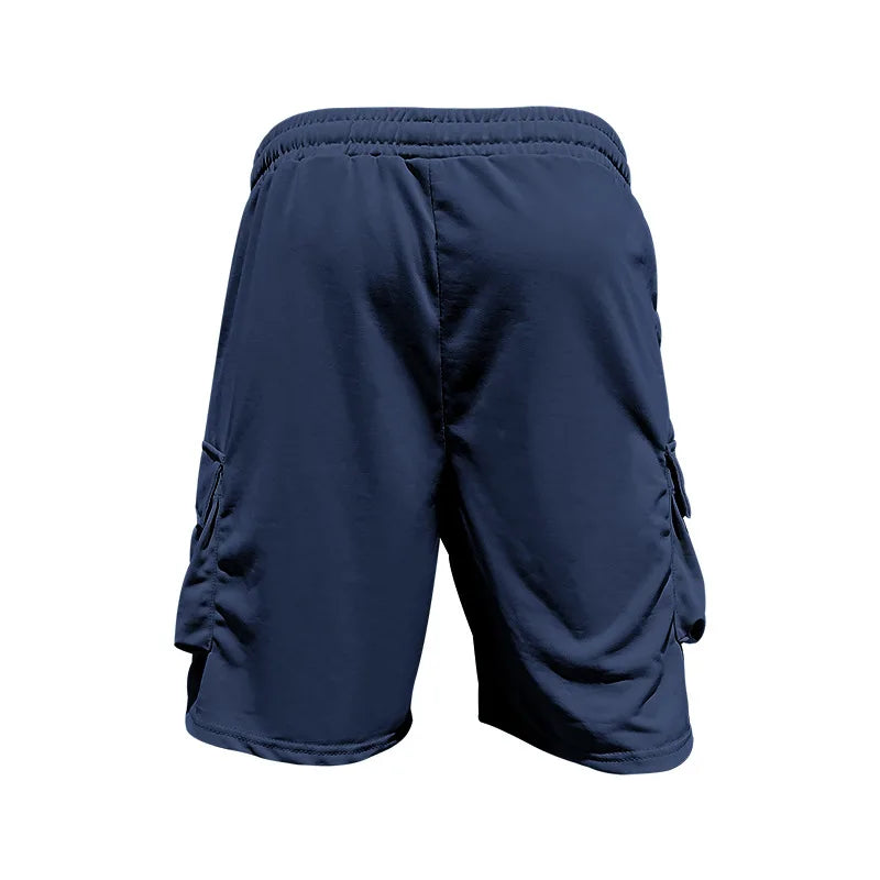 New Summer Style Fashion T-shirt and Utility Shorts Solid Color Set, a Casual and Sporty Men's Suit