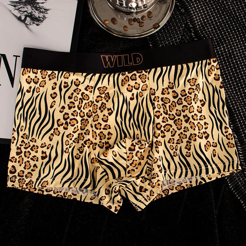 EXILIENS New Leopard 1pcs/3pcs Boxer Men Underwear Hot Underpant Mens Boxers Masculinas BoxerShorts Man Panties Size L-3XL KX735