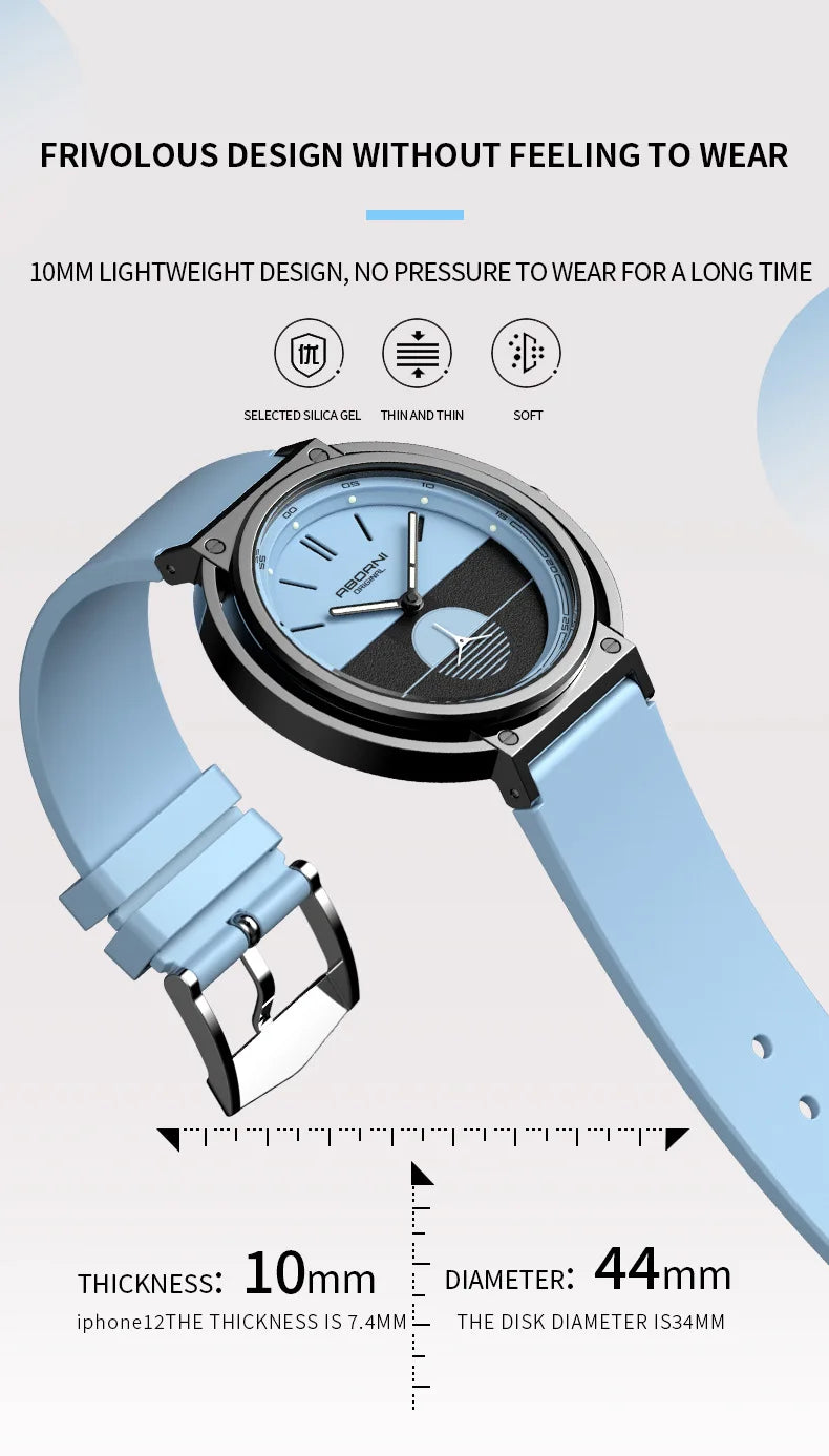 ABORNI Top Luxury Brand Quartz Watch Men Silicone Strap Military Watches Waterproof Fashion Male Wristwatch Relogio Masculino