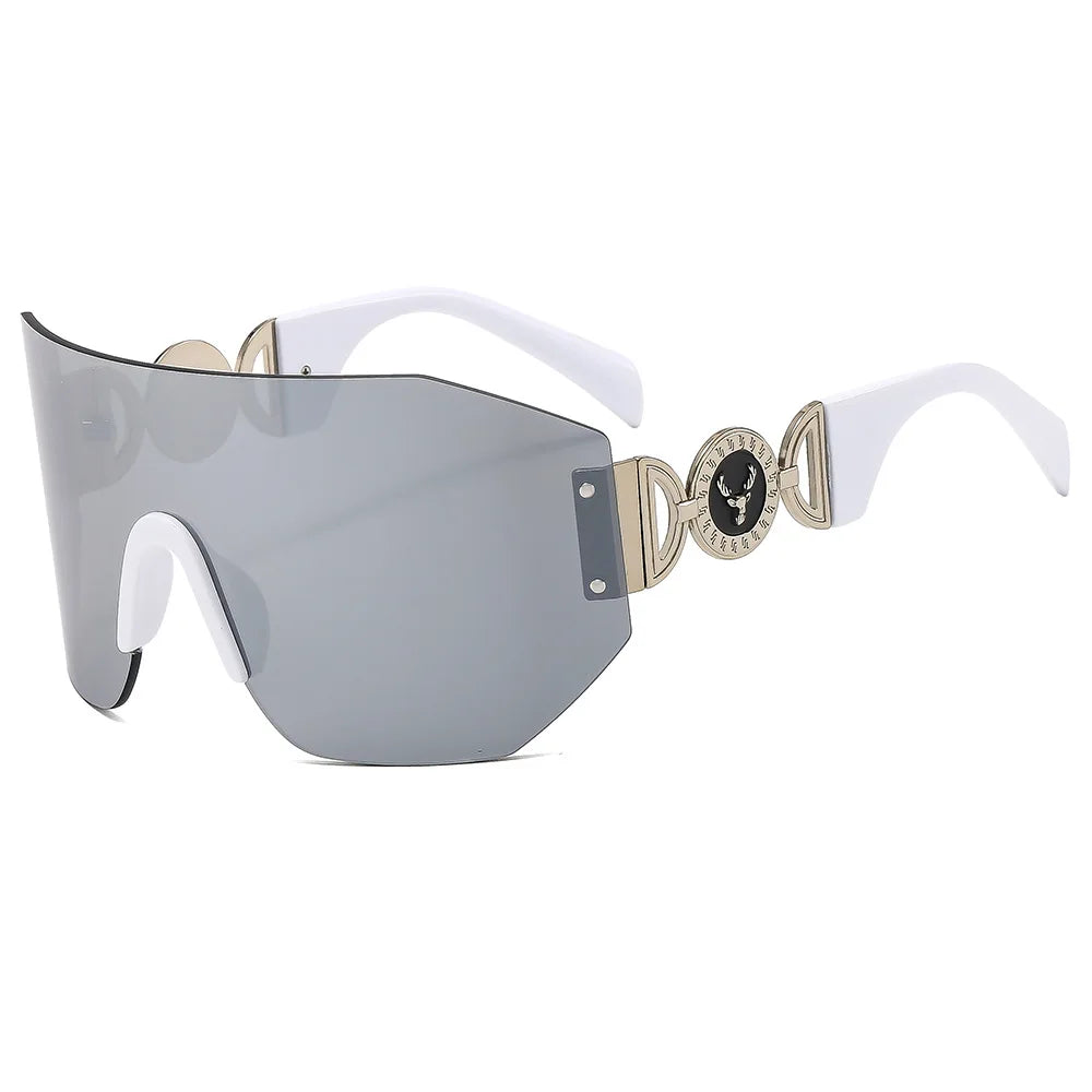 New Y2k Trendy Cycling Sports Sunglasses With Stylish Hollow Temple Frameless One-piece Glasses 353 BAZAARHUBO