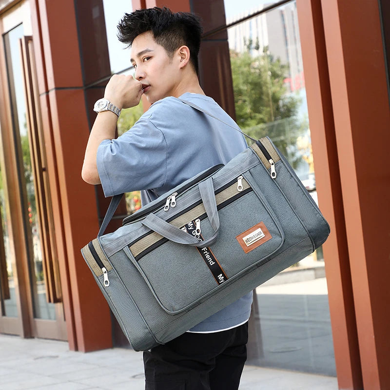 Women Men Nylon Travel Duffel Bag Carry On Luggage Bag Men Tote Large Capacity Weekender Gym Sport Holdall Overnight Bag Pouches