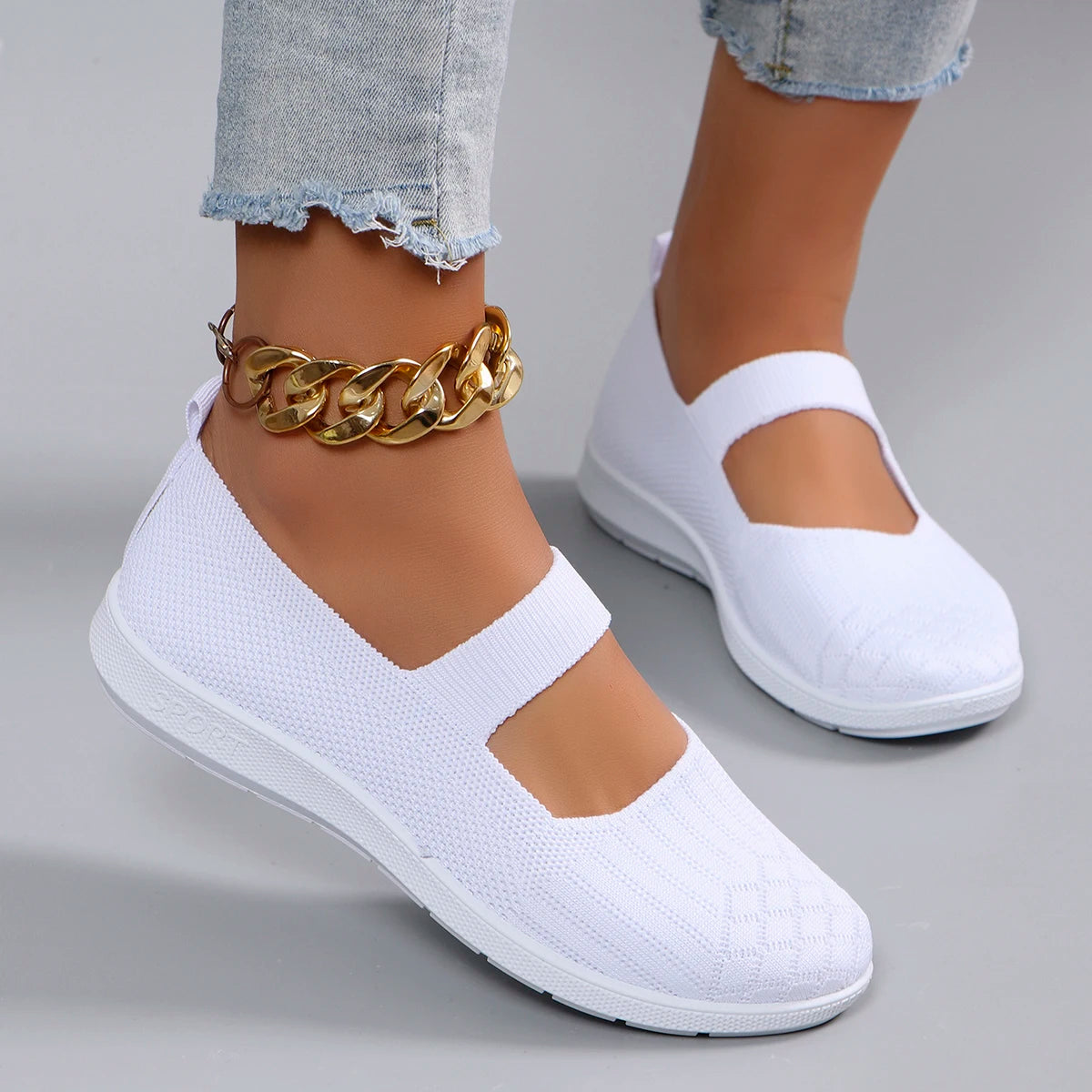 Spring new women's sports shoes, fashionable, breathable, lightweight, non-slip, wear-resistant, casual sports shoes, flat shoes