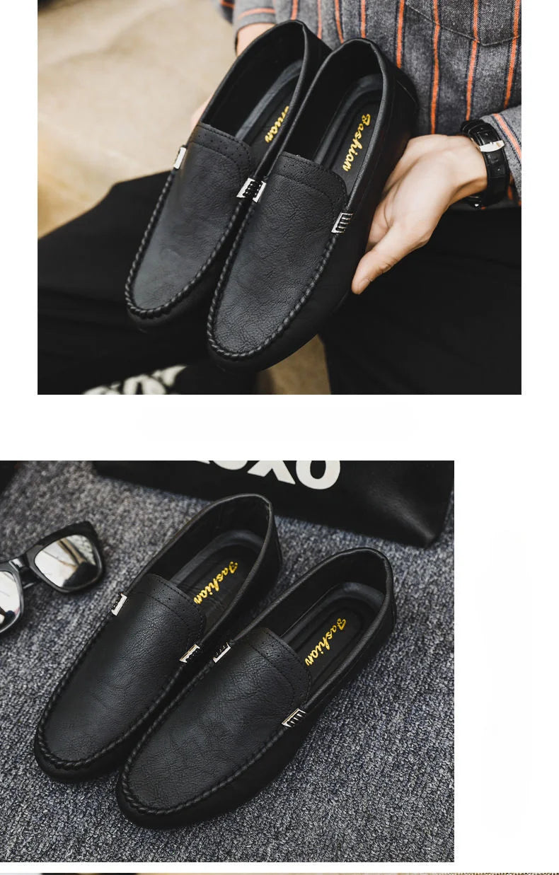Black Leather Casual Social Shoe for Men Brown Cheap Clearance Liquidation New Dress Shoes Man Official Legitimate Gentleman 39