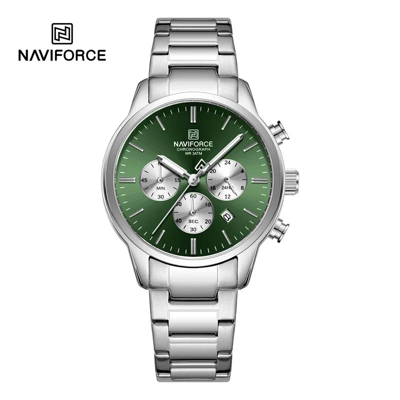 NAVIFORCE New Style Sporty 3ATM Waterproof Shockproof Stainless Strap  Man's Wristwatch Luxury Fashion Quartz Watches Men‘s Gift