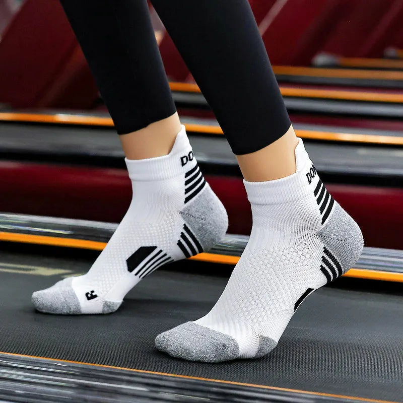 6 Pairs Marathon Running Socks Men Professional Sport Ankle Socks Thickened Towel Cushioned Tube Fitness Short Socks