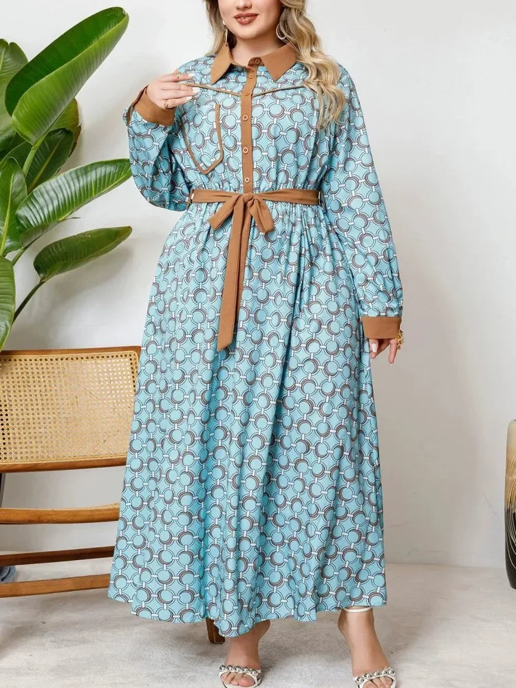 African Dresses For Women Elegant Spring Autumn Long Sleeve Dashiki Maxi Dress Ladies Traditional African Clothing Fairy Dreaes