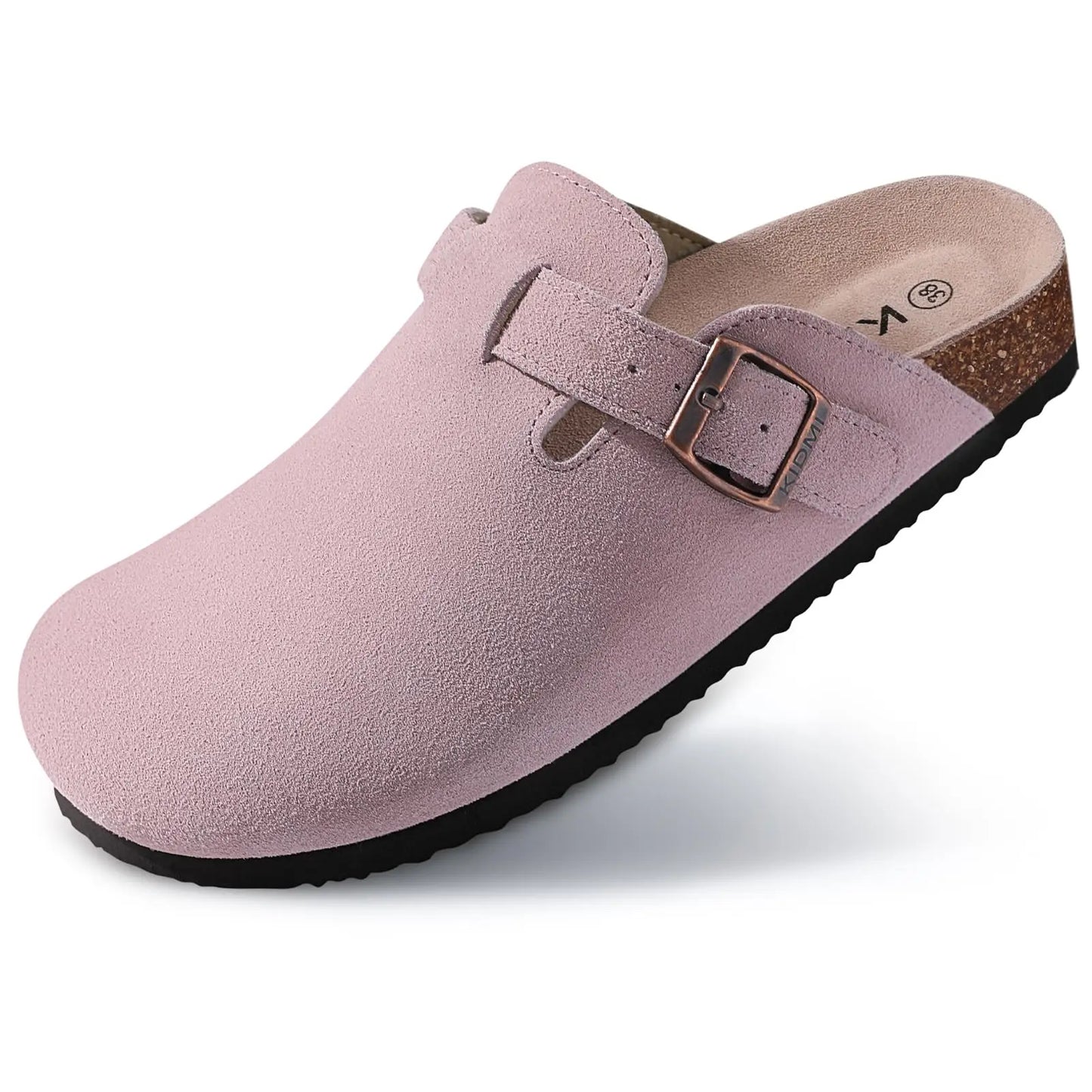 Evshine Men' s Cork Suede Mules with Arch Support Classic Potato Shoes Cozy Cork Footbed Clogs Slippers Men Fashion Beach Sandal