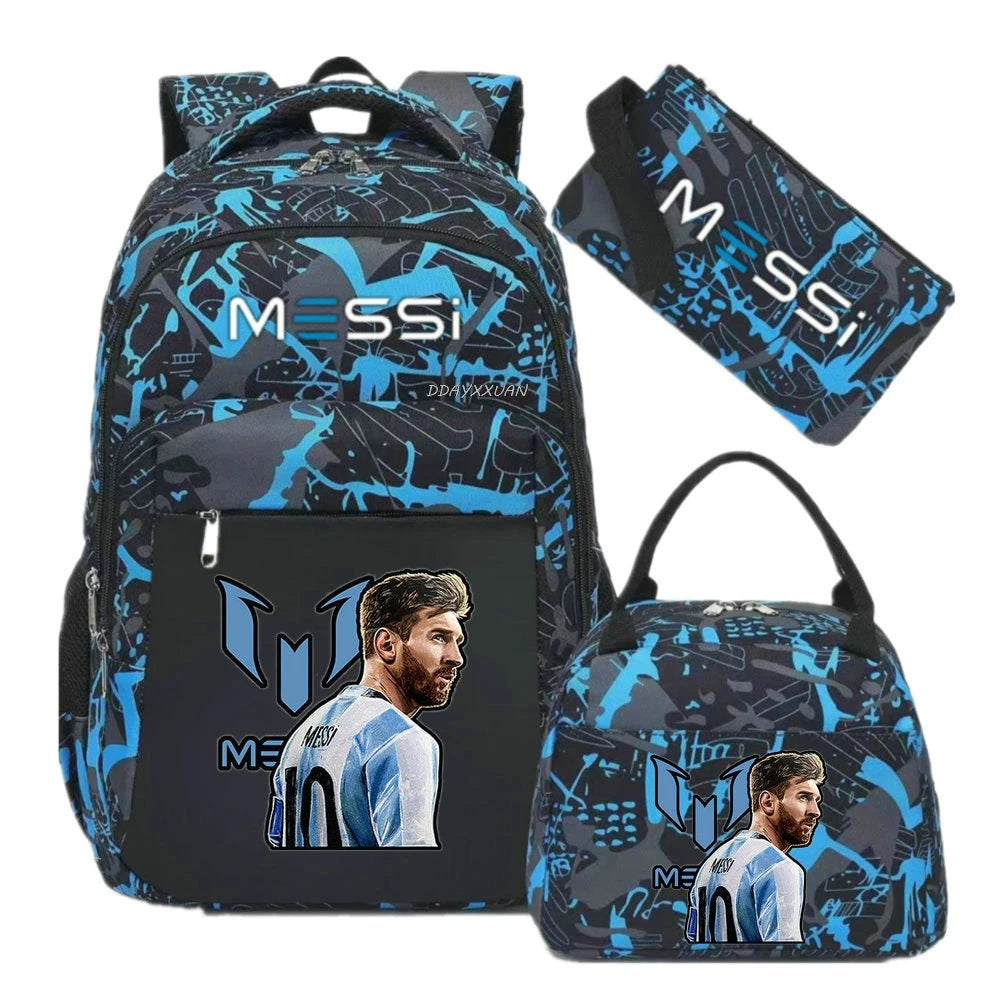 Messi Backpack Teenage Girl Boys Laptop Knapsack Student Backpacks Solid Color Female Male Multi-pocket School Bags Travel Bag