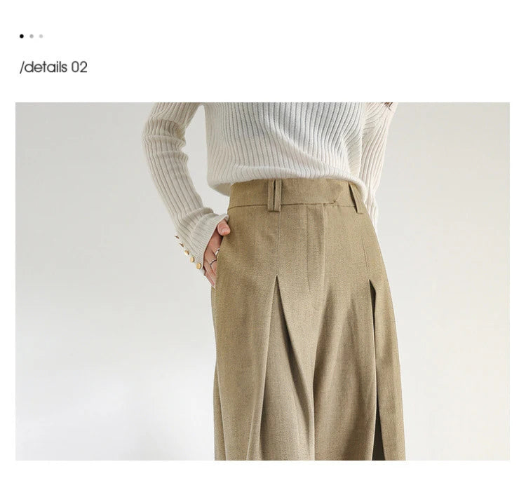 SENTUBILA Women Wide Leg Pants Office Lady Work Wear Trouser 2026 Spring Fashion Elegant Commute Full-length Pants 133K51993