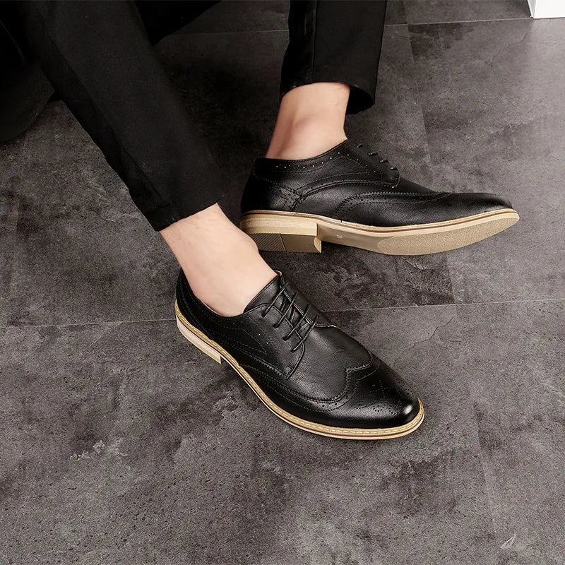 Mens Dress Shoes Breathable Business Formal Oxford Shoes for Wedding Stylist Leather Shoes