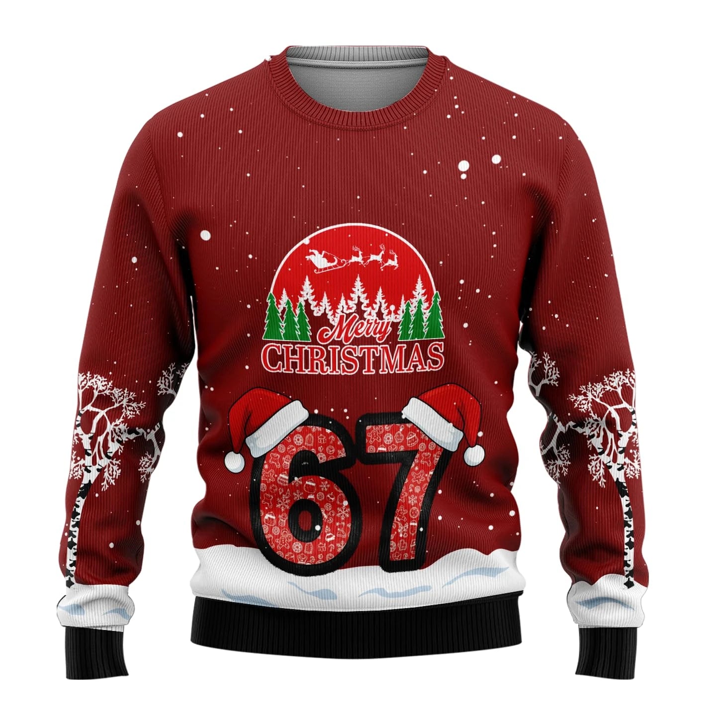 Funny 6 7 Ugly Christmas Sweater For Women Men Clothes Six Seven Mens Sweatshirt Holiday Jumper Sweaters 67 Pullovers Clothes BAZAARHUBO