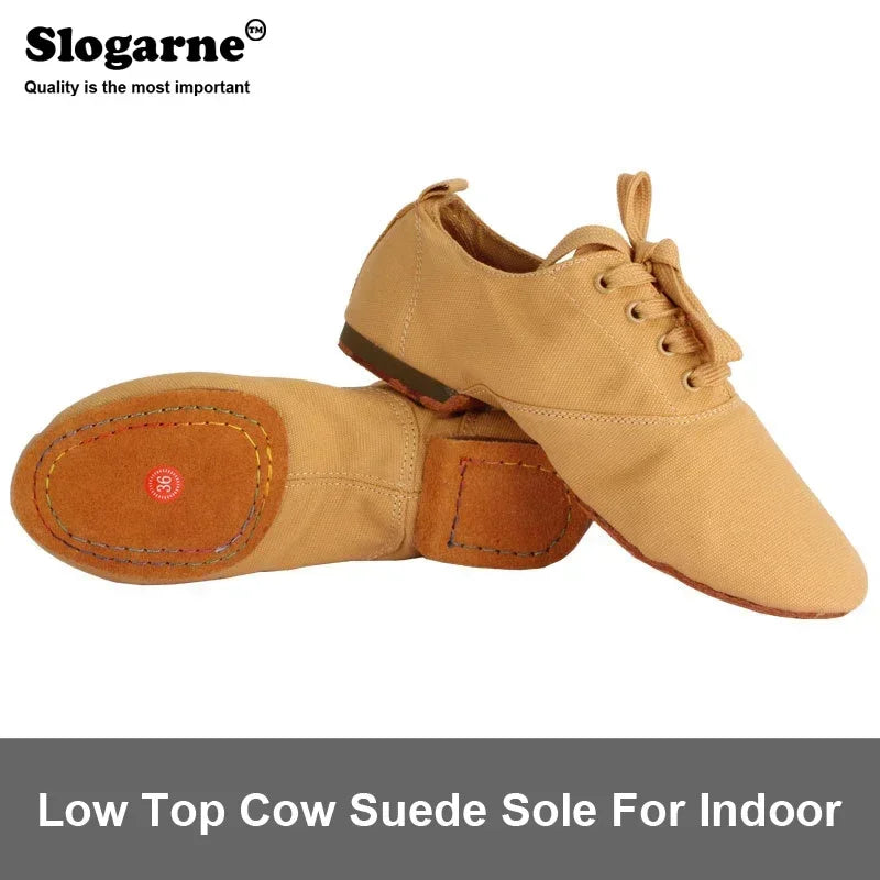 Children Canvas Ballet Shoes Kids' Soft Dance Shoes Women Men Dancing Ballroom Latin Modern Jazz Shoes Yoga Training Footwear