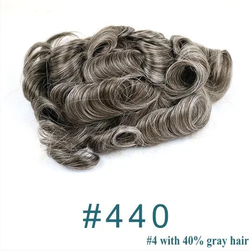80%Density Natural Hairline 0.02mm Ultra Thin Skin Invisible Mens Toupee Brown Blonde Grey Human Hair Capillary Prosthesi System