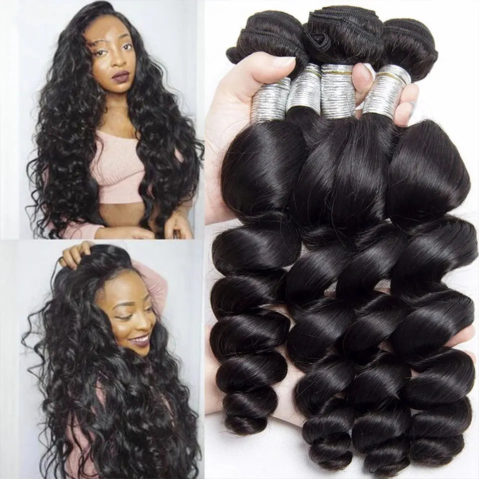 8-40 Inchs Loose Wave Bundles Brazilian Human Hair Weave Bundles 1/3/4 Bundles Deal Top Quality Human Hair Extensions Wholeasle