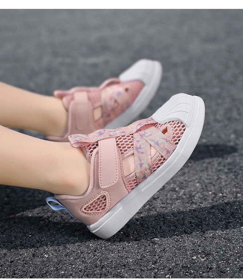 Kids Casual Shoes Girls Design Breathable Lightweight Sneakers for Walking Running Non-Slip Children Sneakers