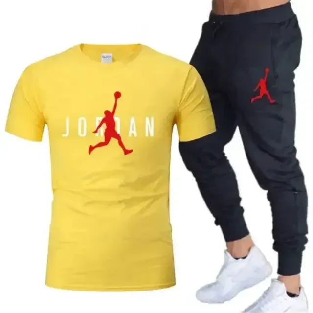 2025 New Summer Popular Men's Set, Men's Sports Set, Printed Leisure Fashion Short Sleeve Set, Men's Jogging Set