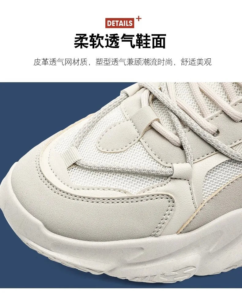 New Summer Mens Sports Running Shoes Casual Versatility Breathable Heightened Sneakers Comfortable Lace-up Shoes Tenis Masculino