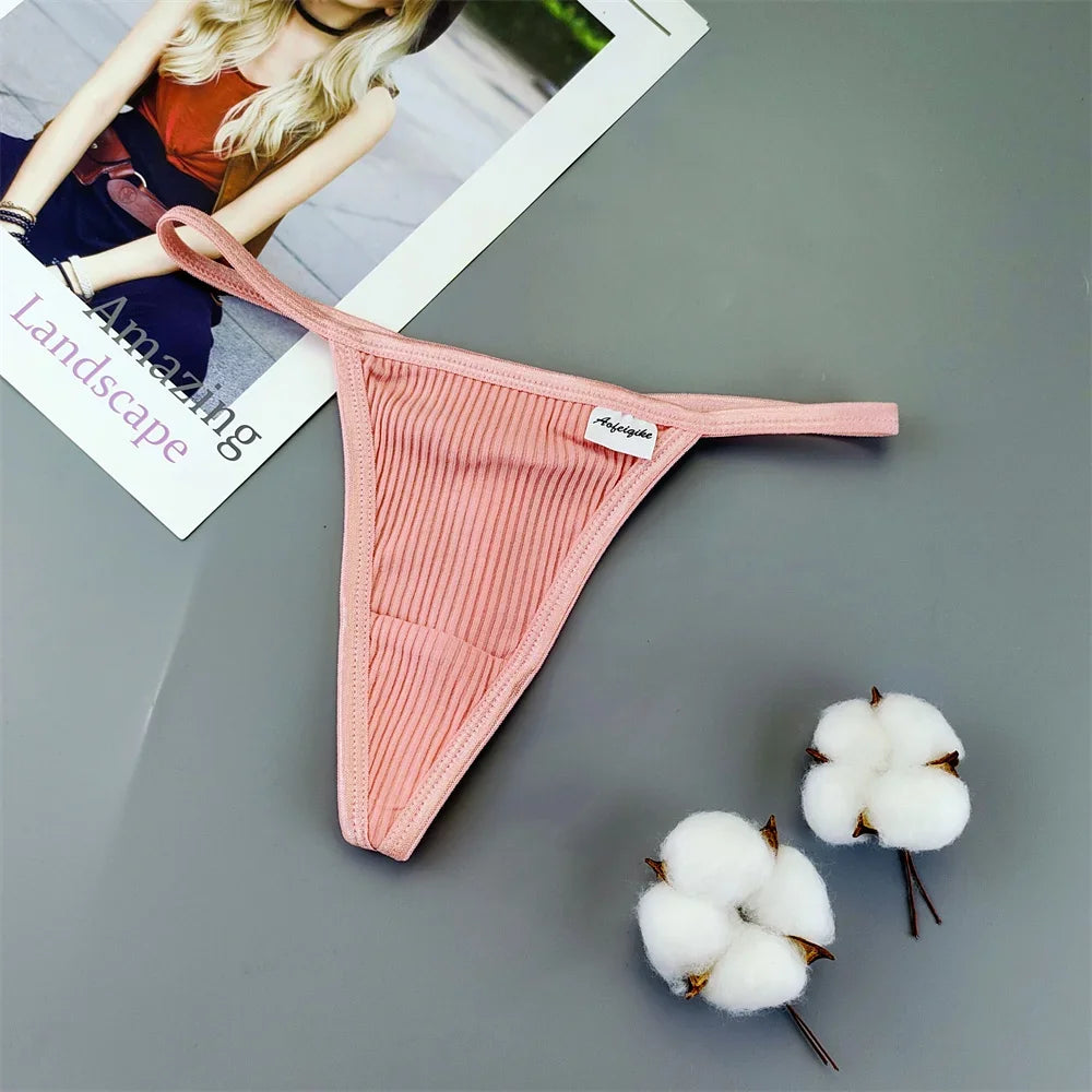 S-XL Plus Size Cotton Thong Underwear Women Seamless G-string Ladies Sexy Low Rise T-back Panty Breathable Lingerie