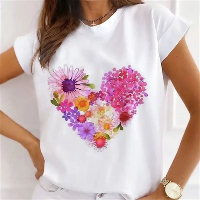 African Women's New Fashion City Girl Half Sleeve Basic Cute Clothes T-shirt Graphic T Shirts Y2k Tops Harajuku Vintage Tee
