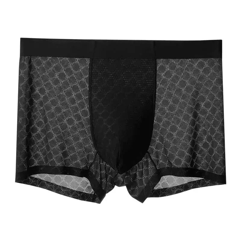 Ice Silk Underwear Men's Boxer Briefs Summer Thin Breathable Boxer Briefs Seamless Boxer Briefs Boys Shorts