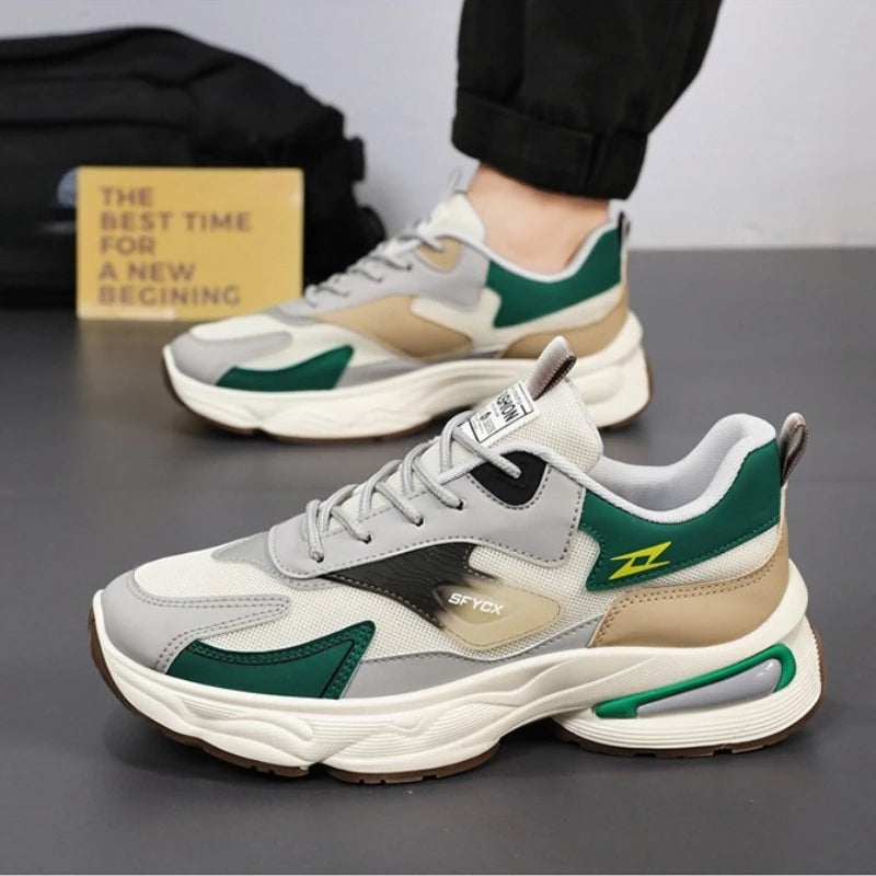 Fashion Men's Shoes Non Slip Platform Shoes Lace Up Mesh Outdoor Man Running Shoes High Quality Breathable Men Sneakers New 2025
