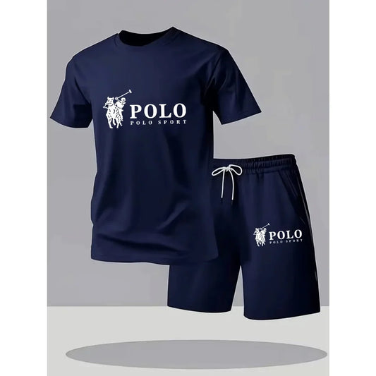 2026 Summer Men's Set Urban Casual Fashion T-shirt and Shorts High Quality Crew Neck Short Sleeve Outfits Male Daily Sportswear